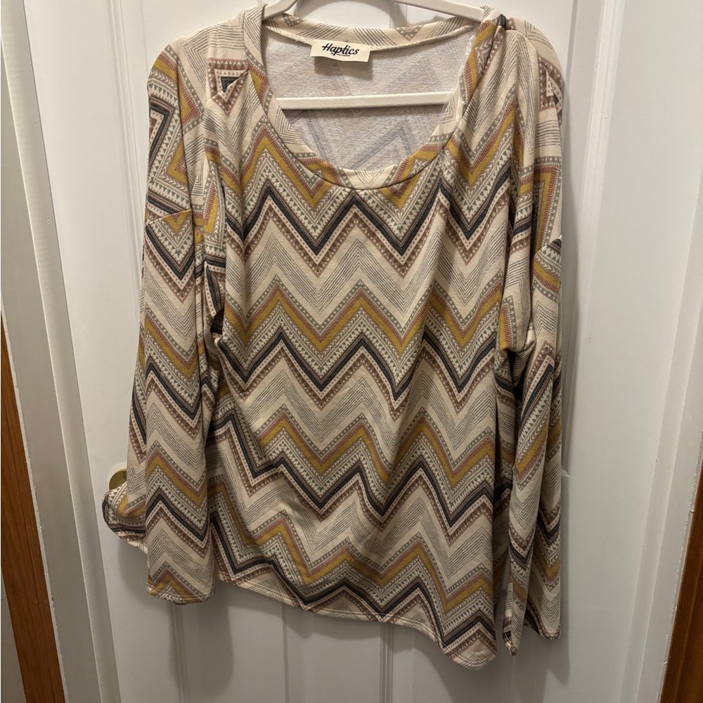 Hypnotic Women's Chevron Blouse - Yellow and Brown
